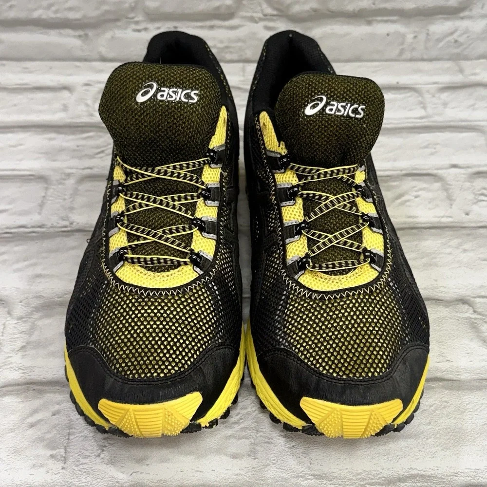 Asics Gel Trail Attack 7 Yellow/Black Trail Running Shoes Trainers Mens Sz 12.5